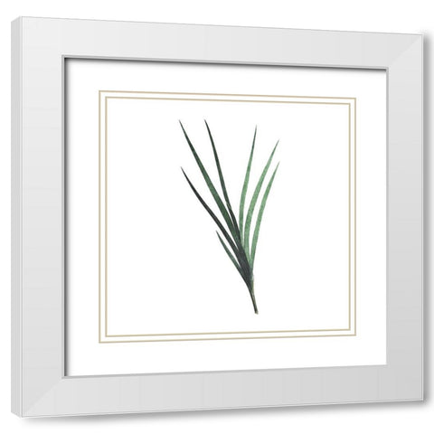 Green Leaves White Modern Wood Framed Art Print with Double Matting by Villa, Mlli