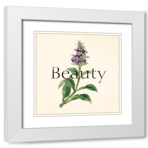 Beauty Flower White Modern Wood Framed Art Print with Double Matting by Villa, Mlli