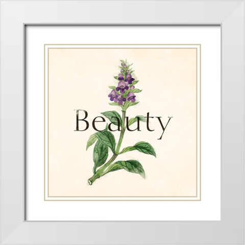 Beauty Flower White Modern Wood Framed Art Print with Double Matting by Villa, Mlli