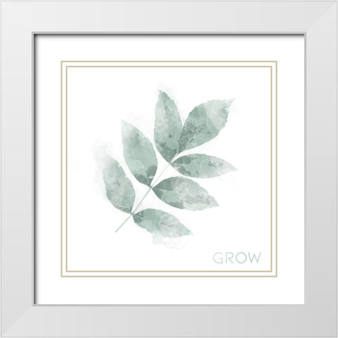 Grow Leaves White Modern Wood Framed Art Print with Double Matting by Villa, Mlli