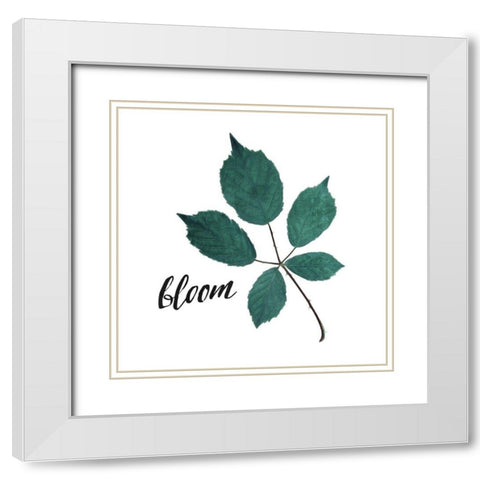 Bloom Leaves White Modern Wood Framed Art Print with Double Matting by Villa, Mlli