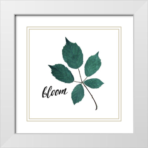Bloom Leaves White Modern Wood Framed Art Print with Double Matting by Villa, Mlli