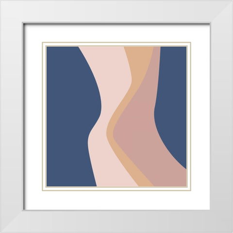 Muted Flow White Modern Wood Framed Art Print with Double Matting by Villa, Mlli