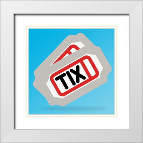 Tix White Modern Wood Framed Art Print with Double Matting by Villa, Mlli