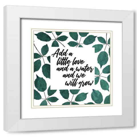 Add Love And Water White Modern Wood Framed Art Print with Double Matting by Villa, Mlli