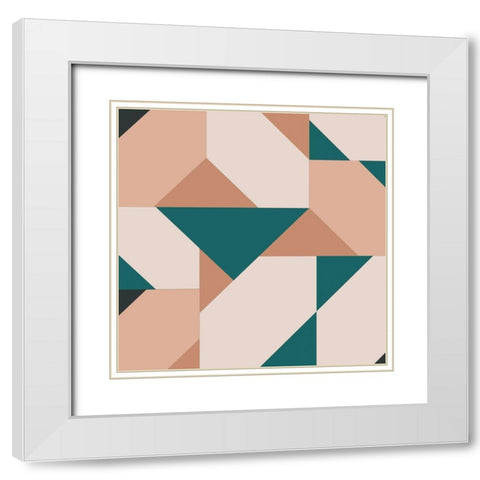 Puzzled White Modern Wood Framed Art Print with Double Matting by Villa, Mlli