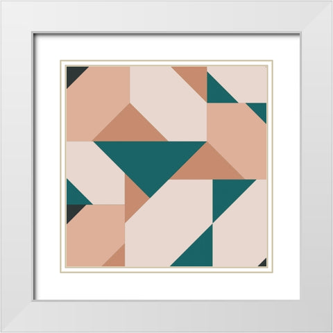 Puzzled White Modern Wood Framed Art Print with Double Matting by Villa, Mlli