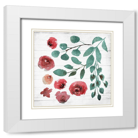 White Wash Flower 4 White Modern Wood Framed Art Print with Double Matting by Villa, Mlli