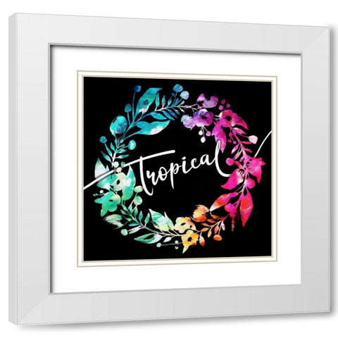 Colorful Tropical Reef White Modern Wood Framed Art Print with Double Matting by Villa, Mlli