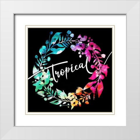 Colorful Tropical Reef White Modern Wood Framed Art Print with Double Matting by Villa, Mlli