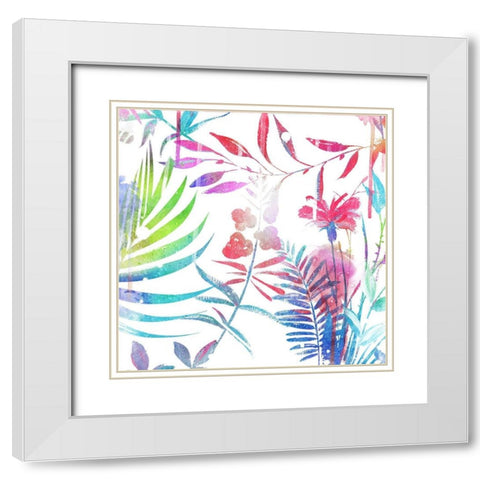 Colorful Arrangement White Modern Wood Framed Art Print with Double Matting by Villa, Mlli