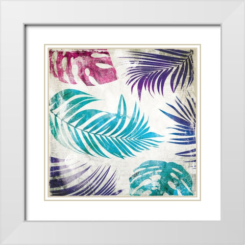 Colorful Palms White Modern Wood Framed Art Print with Double Matting by Villa, Mlli