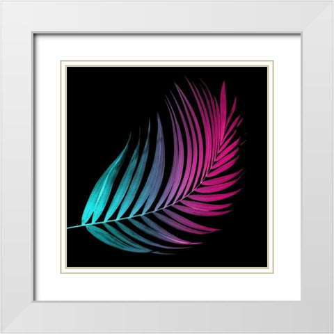 Neon Palms White Modern Wood Framed Art Print with Double Matting by Villa, Mlli