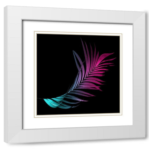 Neon Palms Four White Modern Wood Framed Art Print with Double Matting by Villa, Mlli