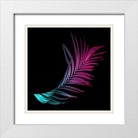 Neon Palms Four White Modern Wood Framed Art Print with Double Matting by Villa, Mlli