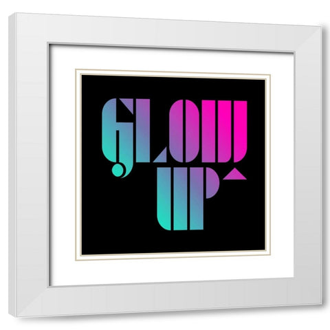 Neon Glow Up White Modern Wood Framed Art Print with Double Matting by Villa, Mlli
