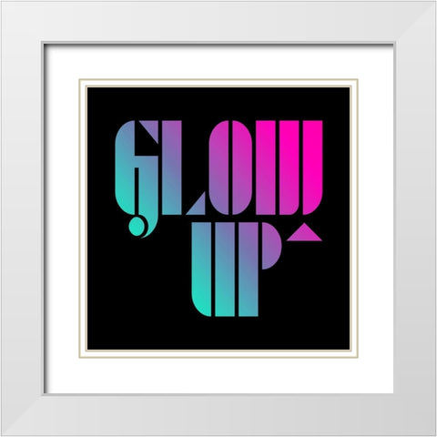 Neon Glow Up White Modern Wood Framed Art Print with Double Matting by Villa, Mlli