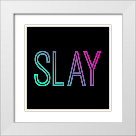 Neon Slay White Modern Wood Framed Art Print with Double Matting by Villa, Mlli