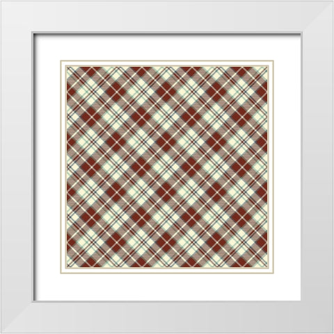 Lodge Plaid White Modern Wood Framed Art Print with Double Matting by Villa, Mlli