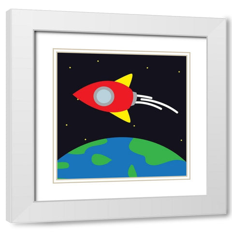Into Space White Modern Wood Framed Art Print with Double Matting by Villa, Mlli