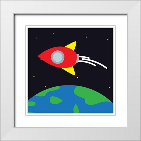 Into Space White Modern Wood Framed Art Print with Double Matting by Villa, Mlli