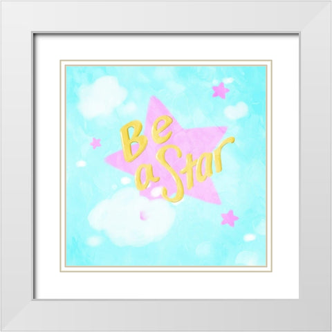 Be A Star White Modern Wood Framed Art Print with Double Matting by Villa, Mlli