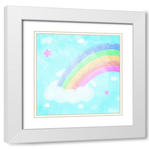 Rainbow White Modern Wood Framed Art Print with Double Matting by Villa, Mlli