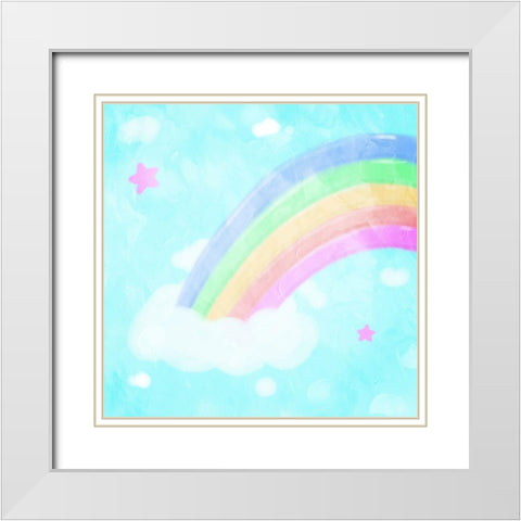 Rainbow White Modern Wood Framed Art Print with Double Matting by Villa, Mlli