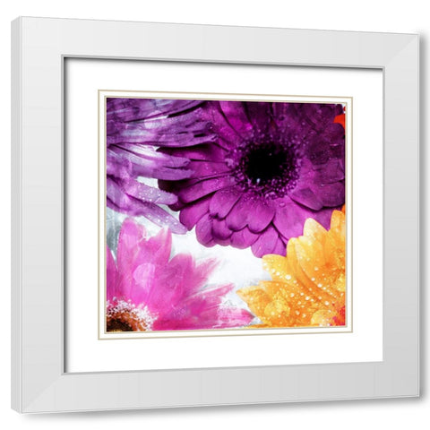 Look Flowers White Modern Wood Framed Art Print with Double Matting by Villa, Mlli