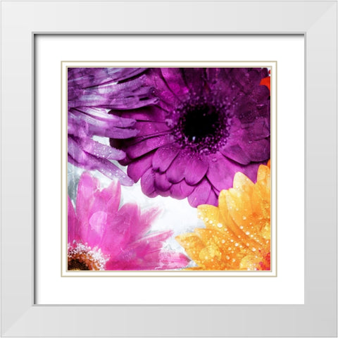 Look Flowers White Modern Wood Framed Art Print with Double Matting by Villa, Mlli
