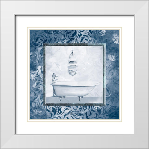 Calm Vintage Bath White Modern Wood Framed Art Print with Double Matting by Villa, Mlli