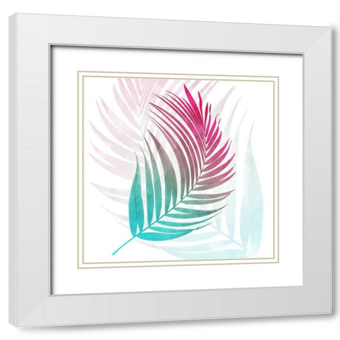 Bright Palms White Modern Wood Framed Art Print with Double Matting by Villa, Mlli