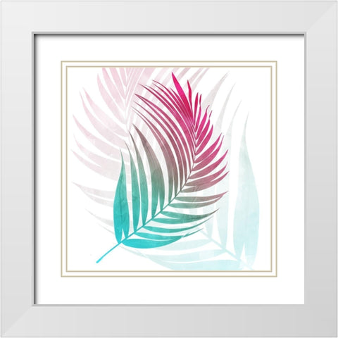 Bright Palms White Modern Wood Framed Art Print with Double Matting by Villa, Mlli