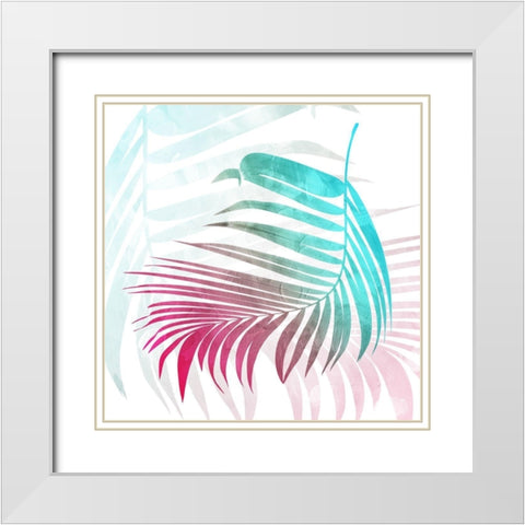 Bright Palms Mate White Modern Wood Framed Art Print with Double Matting by Villa, Mlli