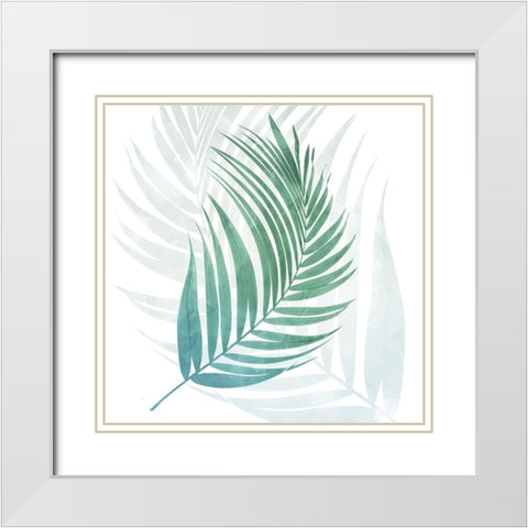 Neutral Palms White Modern Wood Framed Art Print with Double Matting by Villa, Mlli