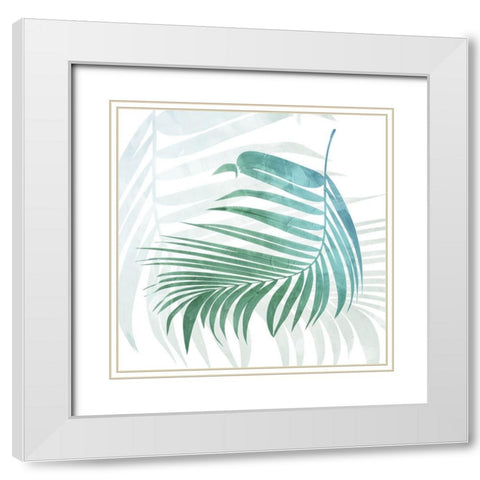 Neutral Palms Mate White Modern Wood Framed Art Print with Double Matting by Villa, Mlli
