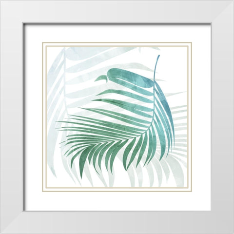Neutral Palms Mate White Modern Wood Framed Art Print with Double Matting by Villa, Mlli