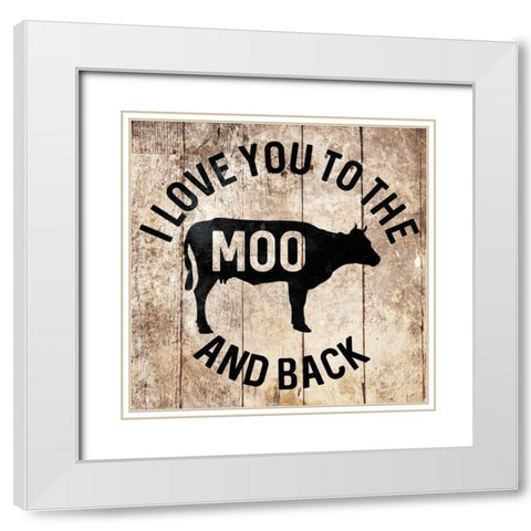 Moo And Back White Modern Wood Framed Art Print with Double Matting by Villa, Mlli