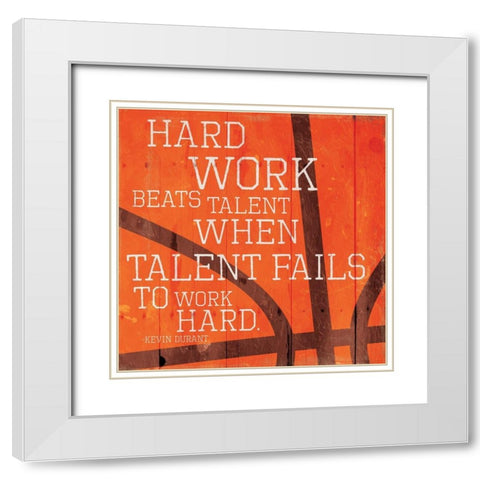 Hard Work White Modern Wood Framed Art Print with Double Matting by Villa, Mlli