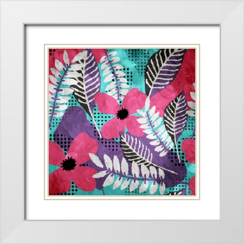 Flower Bunch White Modern Wood Framed Art Print with Double Matting by Villa, Mlli