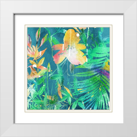 Tropical Plants Mate White Modern Wood Framed Art Print with Double Matting by Villa, Mlli