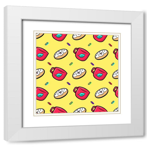 I Love Coffnuts White Modern Wood Framed Art Print with Double Matting by Villa, Mlli