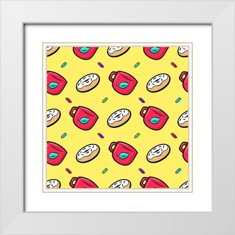 I Love Coffnuts White Modern Wood Framed Art Print with Double Matting by Villa, Mlli