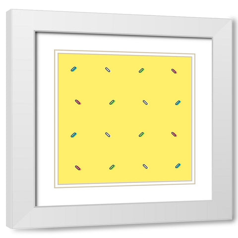 Sprinkles On Yellow White Modern Wood Framed Art Print with Double Matting by Villa, Mlli