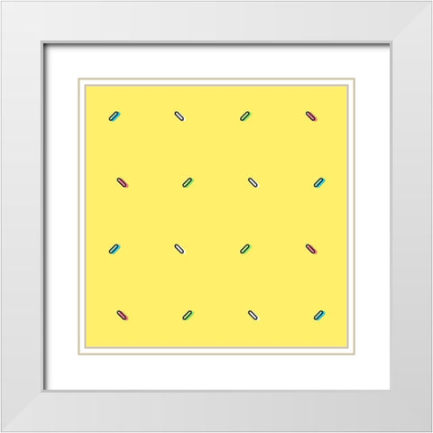Sprinkles On Yellow White Modern Wood Framed Art Print with Double Matting by Villa, Mlli