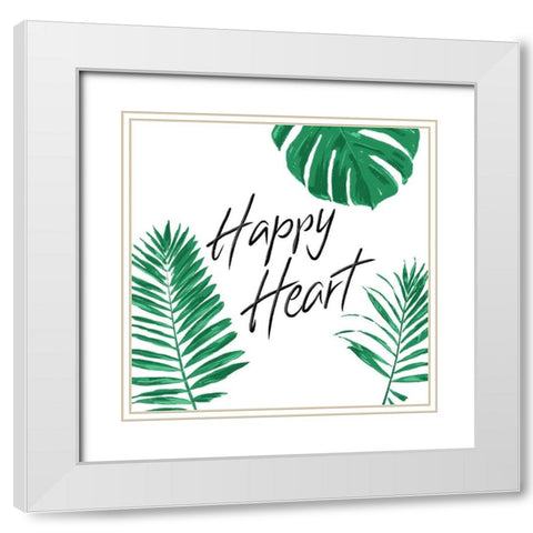 Happy Heart Clean White Modern Wood Framed Art Print with Double Matting by Villa, Mlli