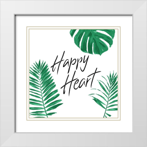 Happy Heart Clean White Modern Wood Framed Art Print with Double Matting by Villa, Mlli