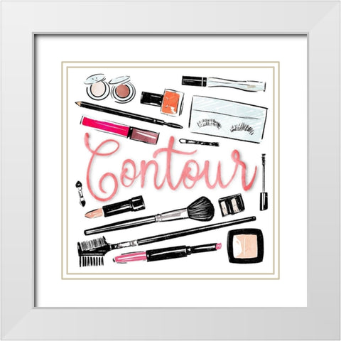 Contour White Modern Wood Framed Art Print with Double Matting by Villa, Mlli