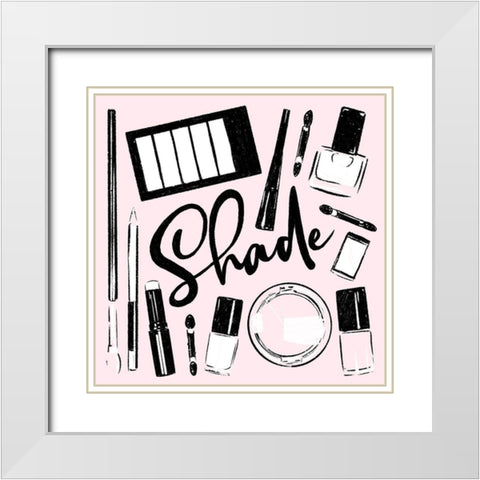 Shade Of Pink White Modern Wood Framed Art Print with Double Matting by Villa, Mlli