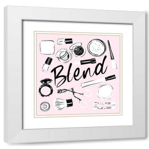 Blend Of Pink White Modern Wood Framed Art Print with Double Matting by Villa, Mlli
